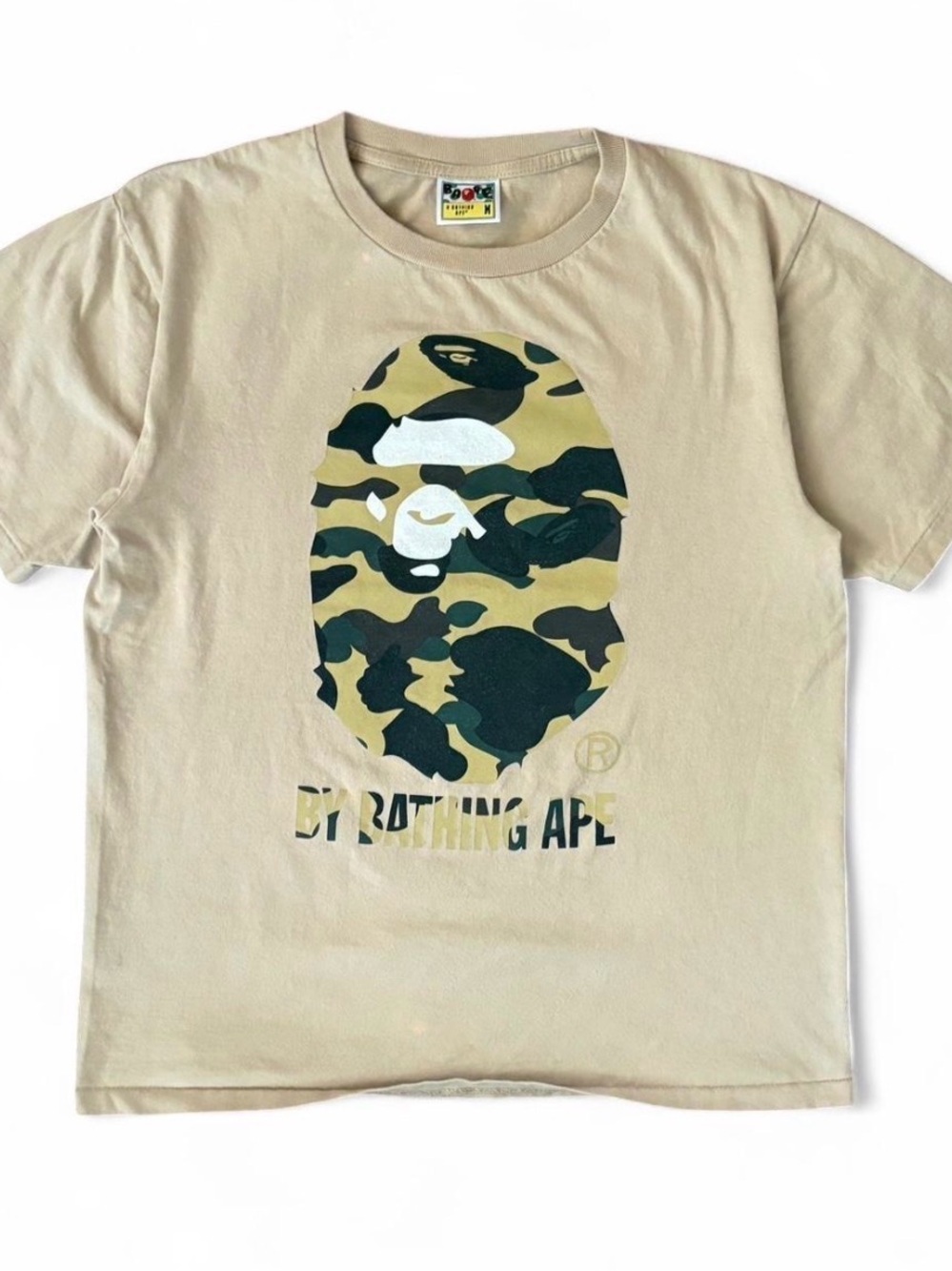 BAPE Tan Camo Ape Head Graphic Tee